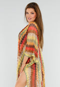 Multicolor Gehaakte Cover-Up met Zigzag en Franjes