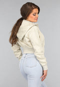 Kort Aansluitend Beige Vest met Rits