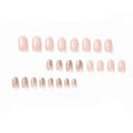 Ovaal Nude Nepnagels met Glitter