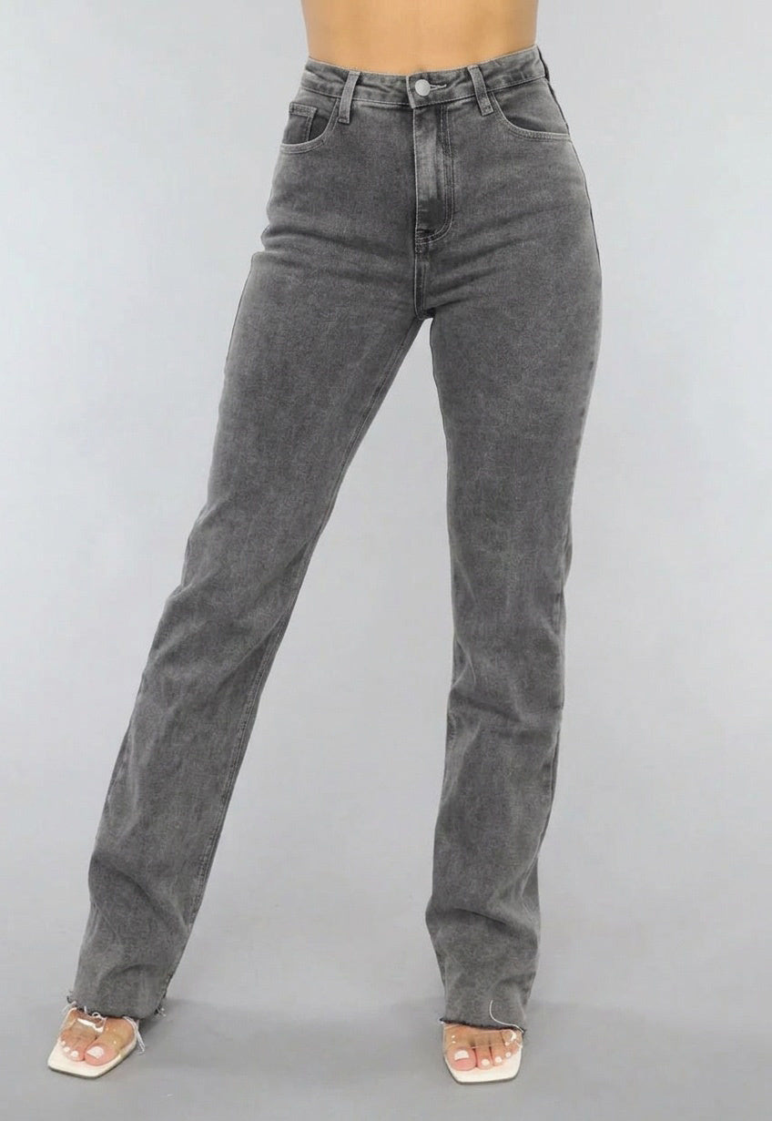 Redial Jeans  Tall Grijze Straight Leg Jeans met Stretch