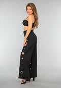 Zwarte Two Piece met Gouden Ring Details