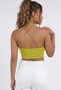 Groene Fringe Halter Top met Ondertop