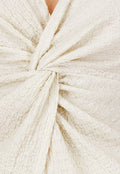 Beige Maxi Halter Set met Geknoopte Top