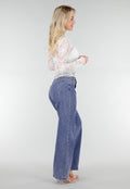 Witte Kanten Mesh Top met Stretch en Col