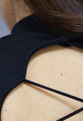 Zwarte Longsleeve Top met Open Rug