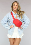 Rode Fanny Pack met Gesp