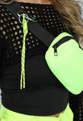 Neon Groene Fanny Pack met Karabijnhaak