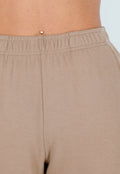 Beige Zachte Stretch Broek met Rechte Pijpen