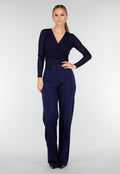 Tall Super Stretch Straight Leg Navy Blauwe Pantalon