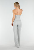 Lichtgrijze Pantalon met Stretch en Rechte Pijpen