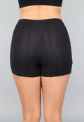 Zwarte Naadloze Skort met Geschulpte Rand