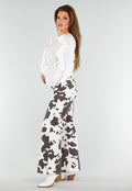 Witte Blouse met Volants en Losvallende Ballonmouwen