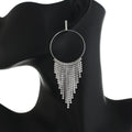 Ronde Zilveren Oorbellen met Strass Waterval