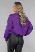Paarse Sweater met Schuine Afwerking