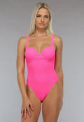 Maximizing Badpak met Structuur in Neon Roze