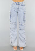 Redial Jeans  Blauwe Wide Leg Carpenter Broek