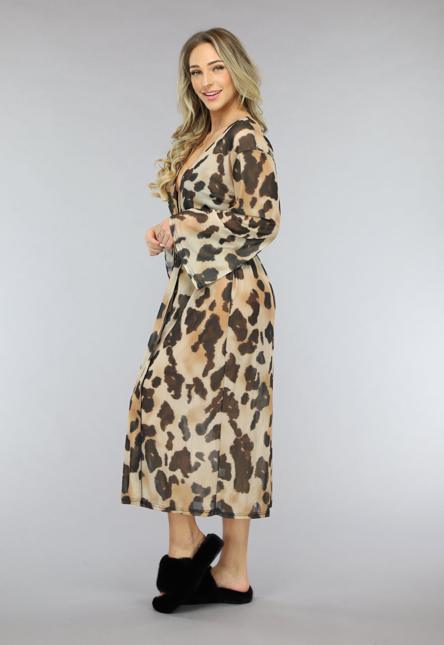 Mesh Leopard Kimono Lang