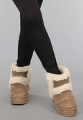 Bruine Faux Fur Boots met Plateau