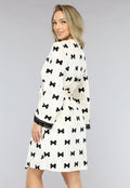Korte Set met Slipdress en Kamerjas met Strikken van Velours de Panne
