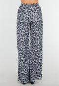 High Waist Leopard Print Linnelook Broek met Steekzakken