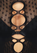 Zwarte Fishnet Playsuit met Cut Out