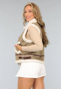 Khaki Teddy Bodywarmer met Riempjes