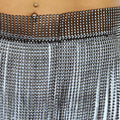 Zwart Glitter Fringe Mini Rok