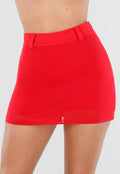 Rode Mesh Skort met Stretch en Riemlussen