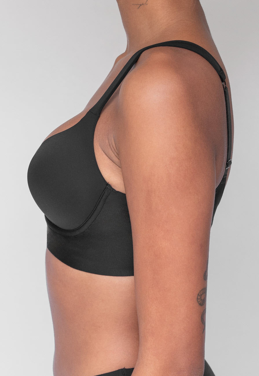 Zwarte Naadloze Softstretch BH Zonder Beugel