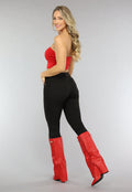 Rode Elastische Top Zonder Bandjes met Anti-Slip