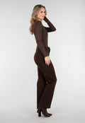 Bruine One Shoulder Top met Lange Mouwen
