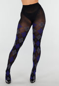 Donkerblauwe Grijze Panty met Argyle Print