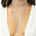 Grote Strass Choker met Strass Fringe