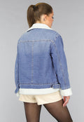 Redial Jeans  Lichtblauw Denim Teddy Biker Jasje