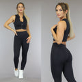 Zwarte Grove Rib Sport Legging met Scrunch