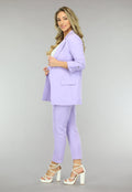 Classy Lila Tweedelige Blazer Set