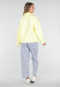 Butter Yellow Bikerjack met Opstaande Kraag en Ritssluiting