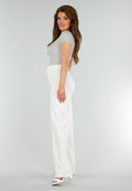 Grijs Stretch T-Shirt met Korte mouwen en Stretch