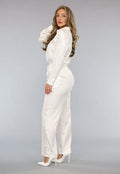 Witte Luipaard Print Pantalon Set