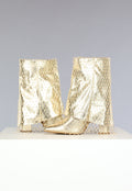 Gouden Overslag Boots met Fishnet Strass