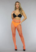 Oranje Netpanty met Medium Fishnet