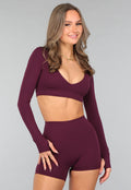 Aubergine Longsleeve stretch Sporttop