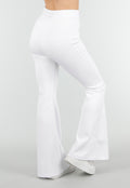 Witte Joggingbroek met Flared Pijpen en Elastische Taille