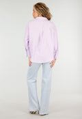 Lila Katoenen Blouse met Knoopsluiting