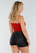 Rode Stretch Top met Pads en Spaghettibandjes