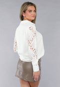 Blouse met Gehaakte Mouwen in Wit