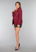 Wijnrode Button Blazer
