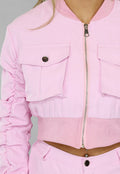Baby Roze Co Ord Set met Bomberjack