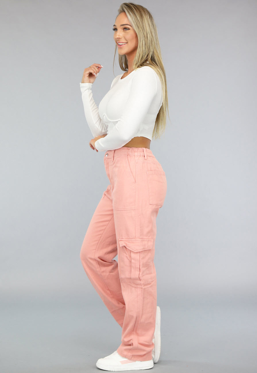 Rib Gebreide Witte Longsleeve Top met Korset Detail