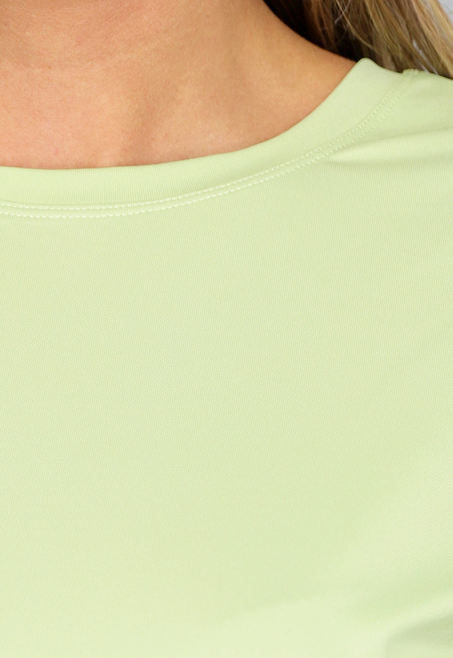 Groene Loose Fit Sporttop met Korte Mouwen